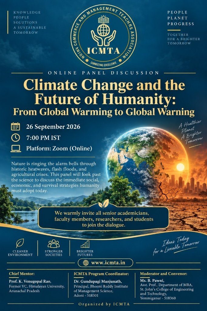 Online Panel Discussion: Climate Change and the Future of Humanity: From Global Warming to Global Warning